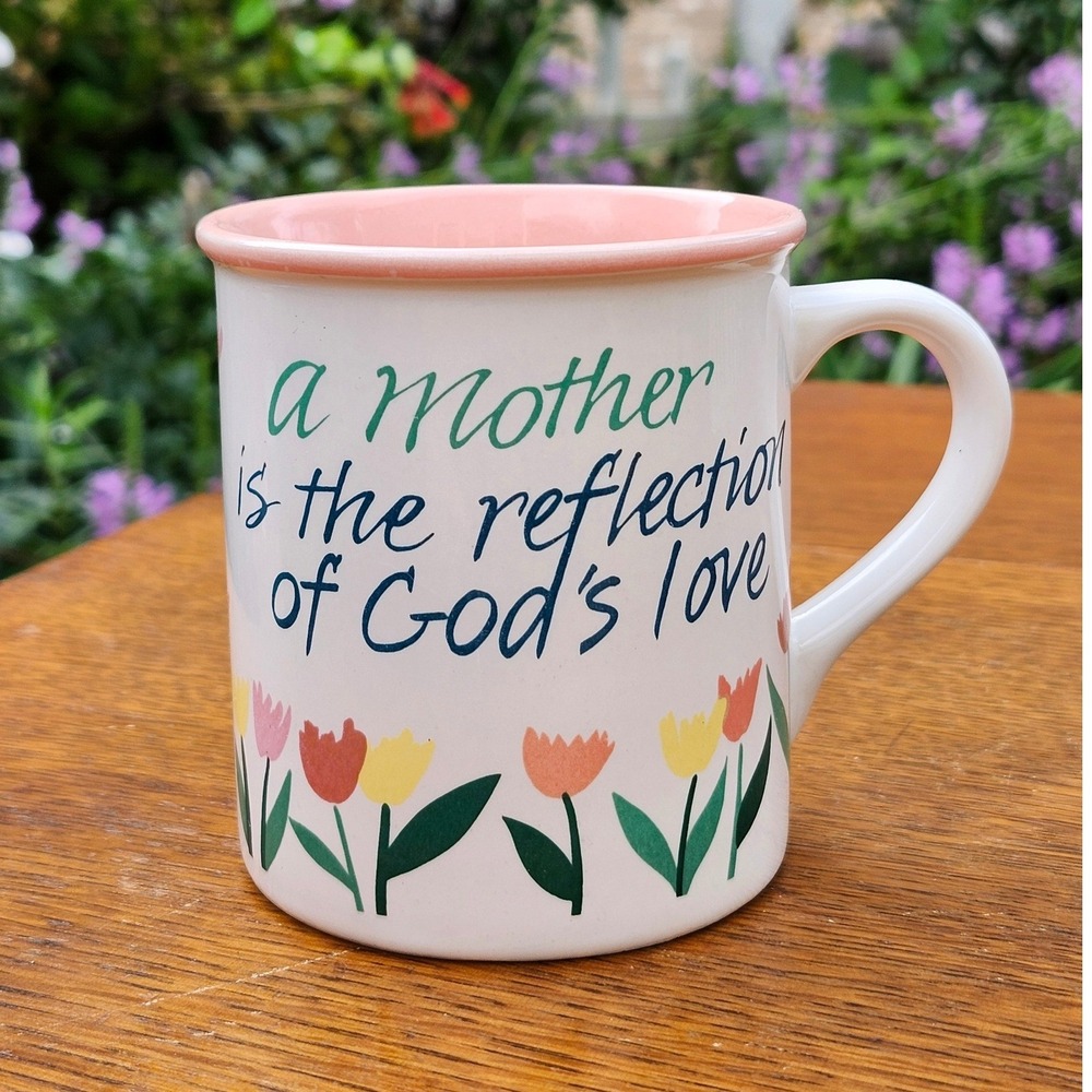 Vintage 1991 Potpourri Press Joanne Fink Mother Tulip Coffee Mug Pink White